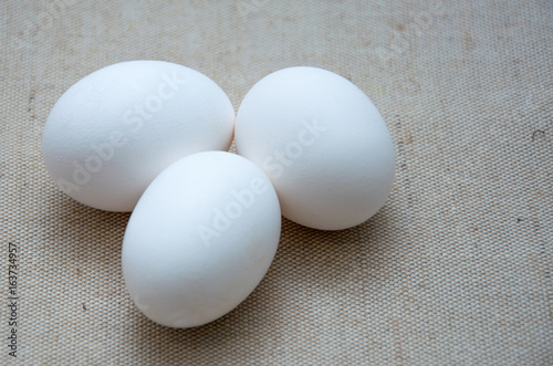 White chicken eggs.