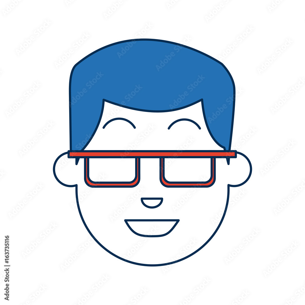 man cartoon with blue hair face portrait man cartoon with blue hair face portrait
