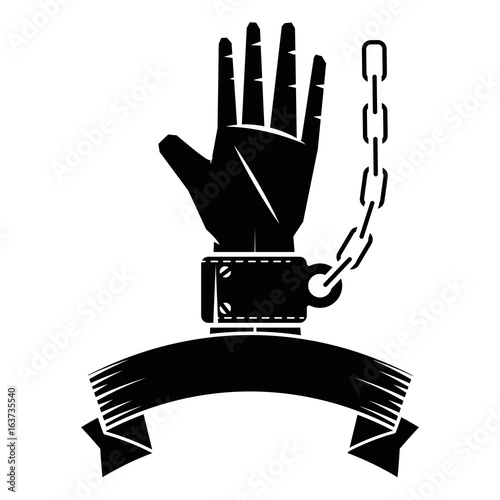 Chain of slavery icon vector illustration graphic design