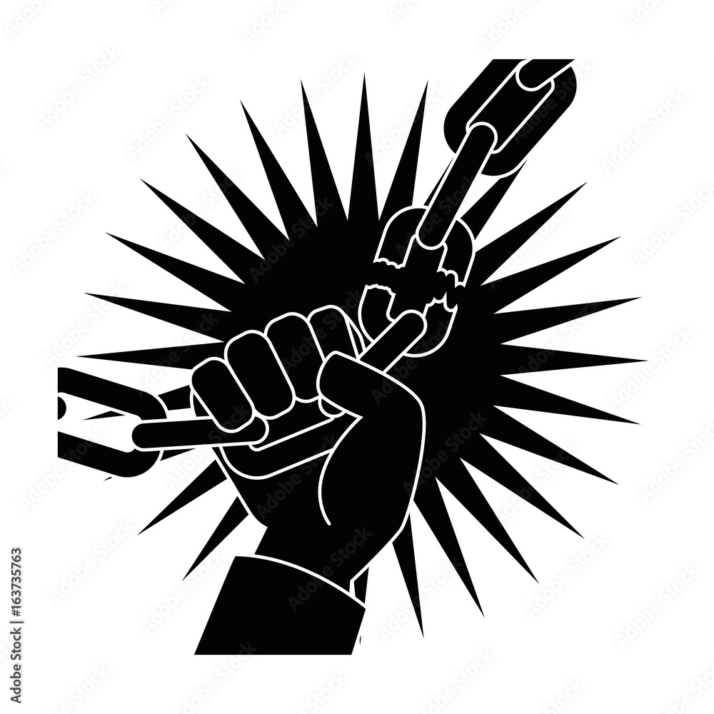 Obraz premium Chain of slavery icon vector illustration graphic design