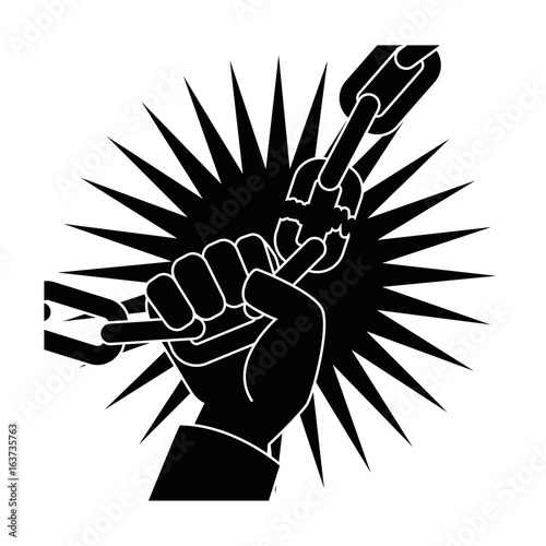 Chain of slavery icon vector illustration graphic design