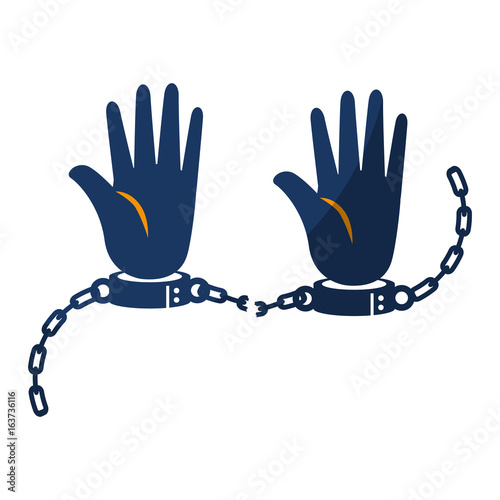 Chain of slavery icon vector illustration graphic design