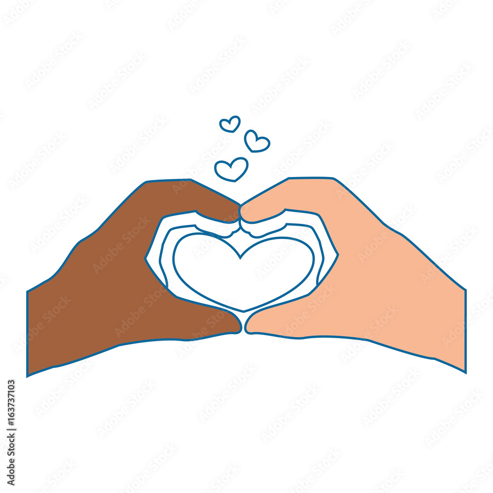 Fototapeta premium two hands doing a heart shape icon over white background vector illustration
