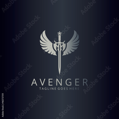 Fotografi Avenger logo. Angel sword logotype