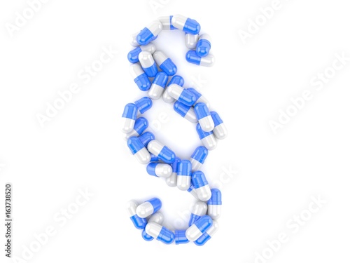 Paragraph symbol made from pills