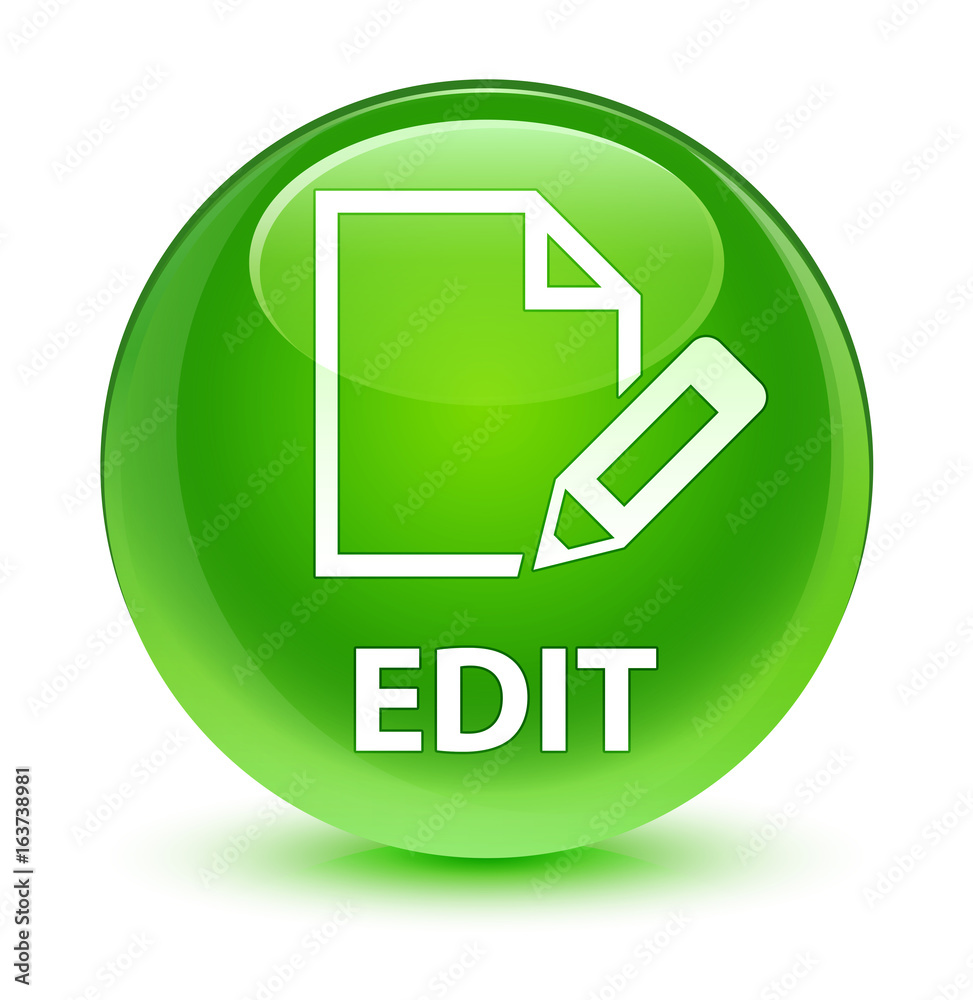 Edit glassy green round button Edit glassy green round button