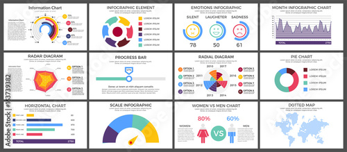 Infographic Elements Set - Business Vector Illustration in flat design style for presentation, booklet, website, presentation etc. Isolated on white background.