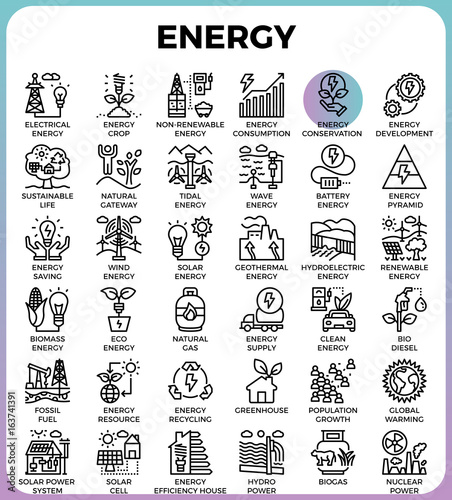 Energy line icons