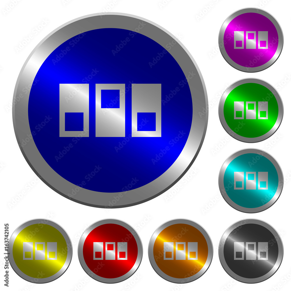 Switchboard luminous coin-like round color buttons Switchboard luminous coin-like round color buttons
