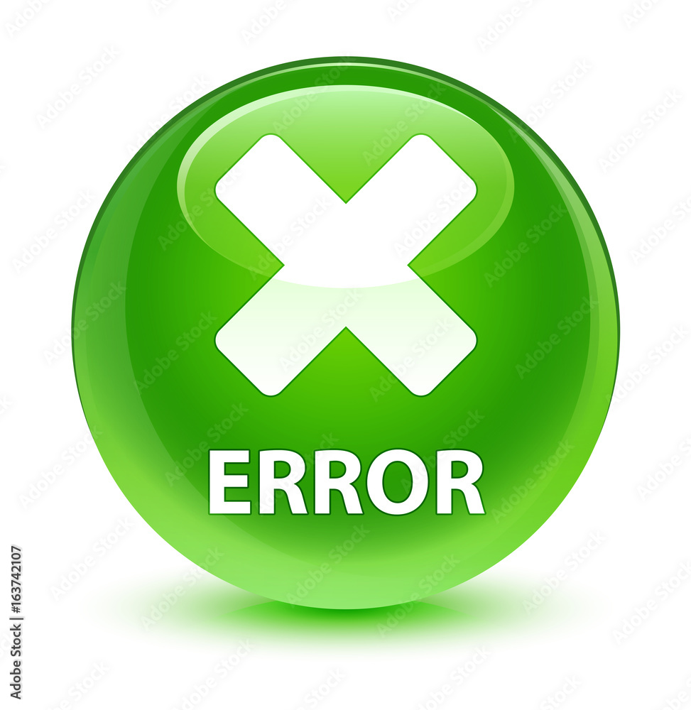 Error (cancel icon) glassy green round button Error (cancel icon) glassy green round button