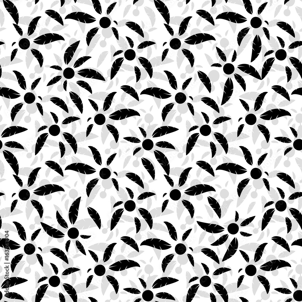 Seamless pattern of black palm trees Seamless pattern of black palm trees