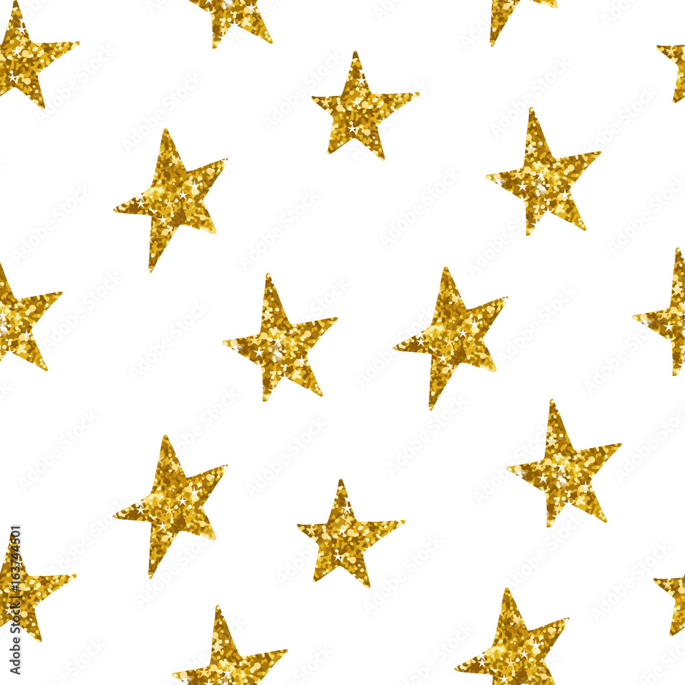 Obraz premium Seamless pattern with gold stars. Vector illustration.