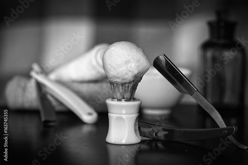 Fotografie razor shaving accessories razor