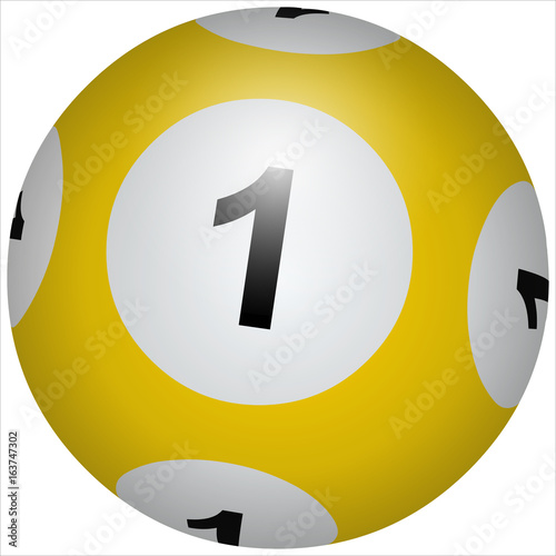 Loto. Bingo. Boule jaune 1 