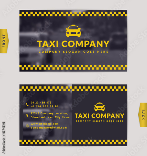 Business card for taxi company.