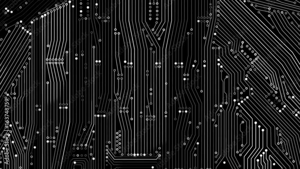 4K Animation print circuit board with line and dot connection and lighting effect element 4K Animation print circuit board with line and dot connection and lighting effect element