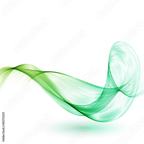 Abstract green wavy lines.