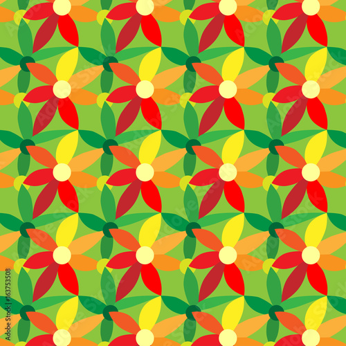 geometric pattern with flowers