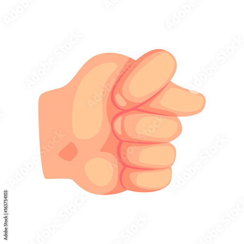 Hand showing a fig gesture cartoon vector Illustration