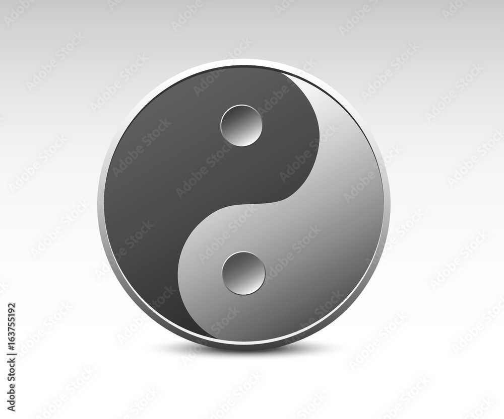 Ying yang icon. Ying yang realistic vector Ying yang icon. Ying yang realistic vector
