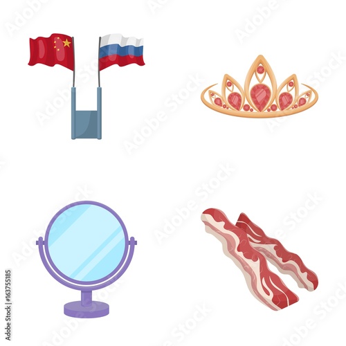 business, travel, achievements and other web icon in cartoon style.food, pork, trade, icons in set collection.