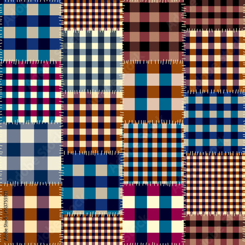 Seamless background pattern. Geometric patchwork pattern of a squares.