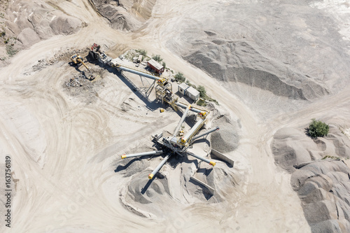 aerial view of rock quarry in Poland