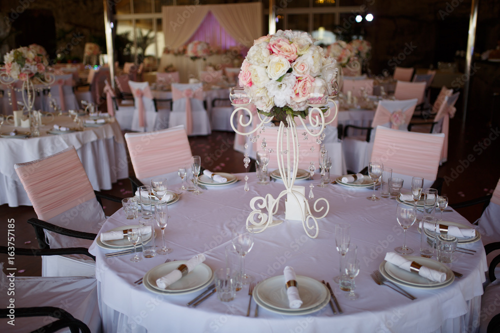 Decoration of tables at the wedding Decoration of tables at the wedding