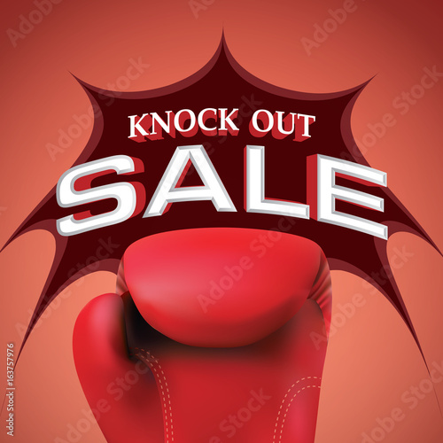 Knock out sale heading design for banner or poster. Sale and Discounts Concept. Vector illustration.