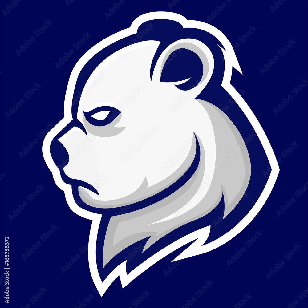 polar bear mascot sports team logo head Stock Vector | Adobe Stock