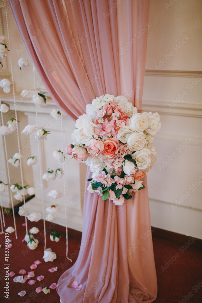Beautiful decoration of flowers at the wedding Beautiful decoration of flowers at the wedding