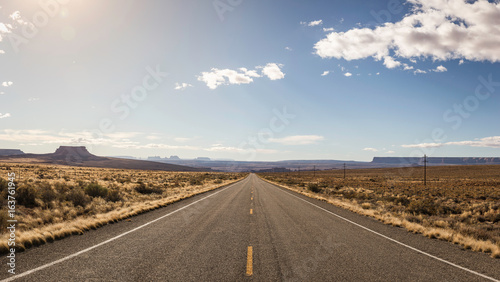 Empty road, Oljato, Utah, USA photo