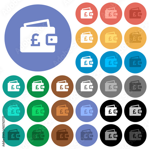 Pound wallet round flat multi colored icons Free Download Pound wallet round flat multi colored icons - GFXLoad