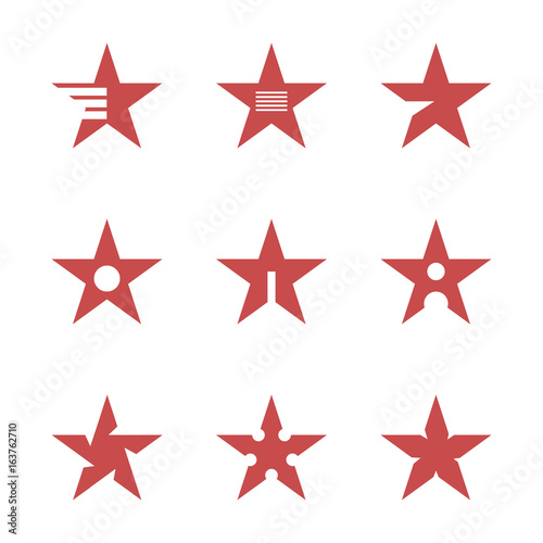 Red Star Logo Set