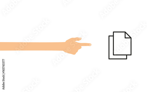 Hand zeigt auf - Dokumente