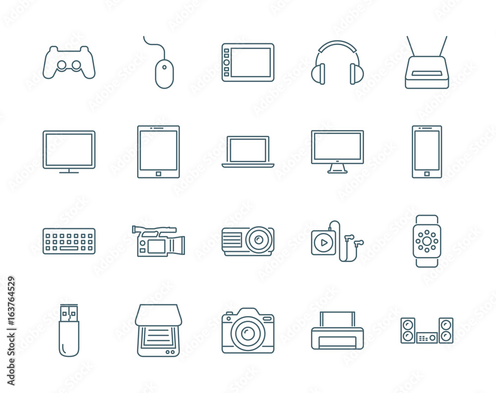 Electronic devices set of vector icons Electronic devices set of vector icons