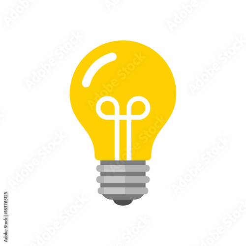 Light Bulb Icon. Flat Style Vector