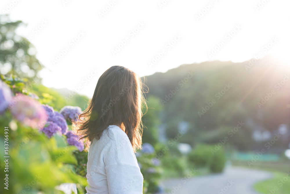 A woman with backlight A woman with backlight