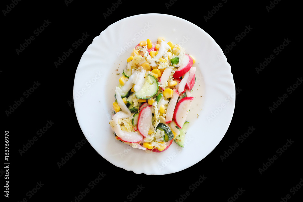 vegetable salad with radish and corn vegetable salad with radish and corn