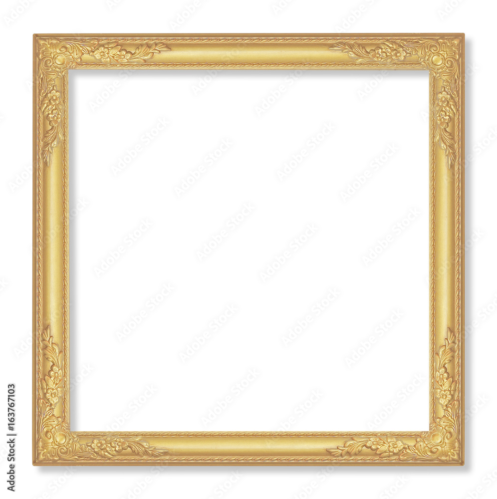 The antique gold frame on the white background The antique gold frame on the white background