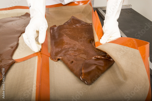 Artisanal production of caramel sweets butterscotch candies photo