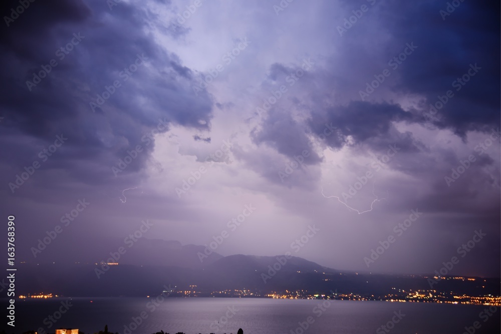 Orage, Lac Léman, Suisse