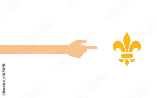 Hand zeigt auf - Ornament