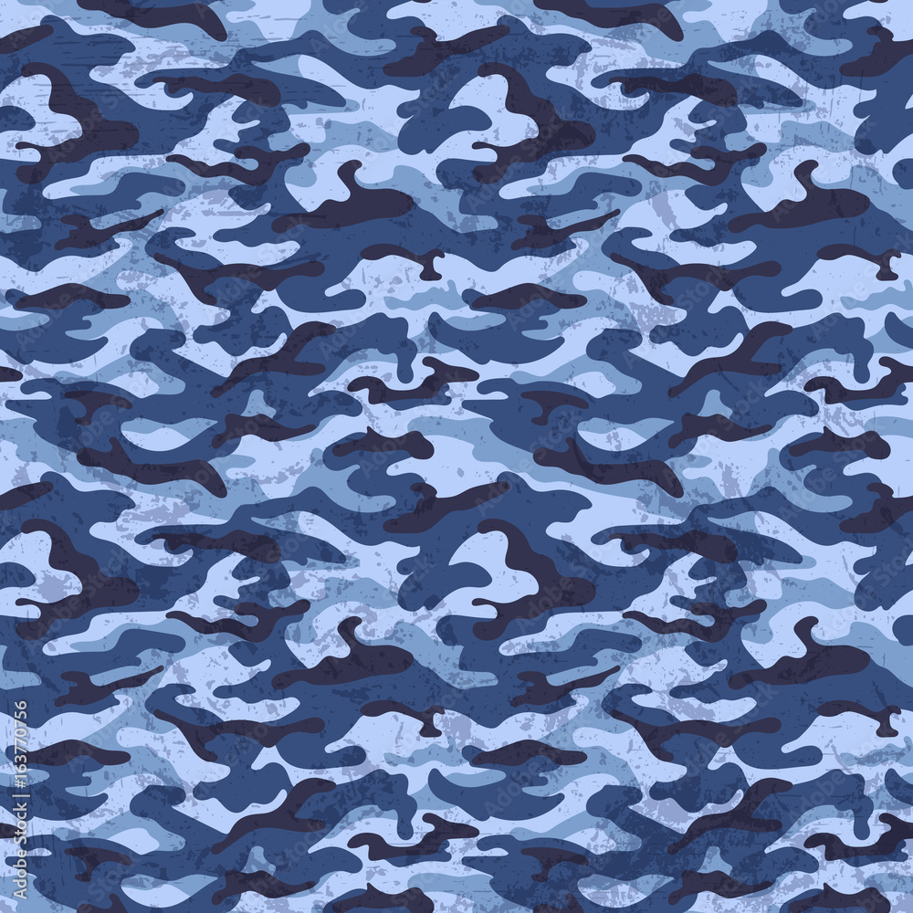 Blue camouflage with grunge effect background, vector illustration Blue camouflage with grunge effect background, vector illustration