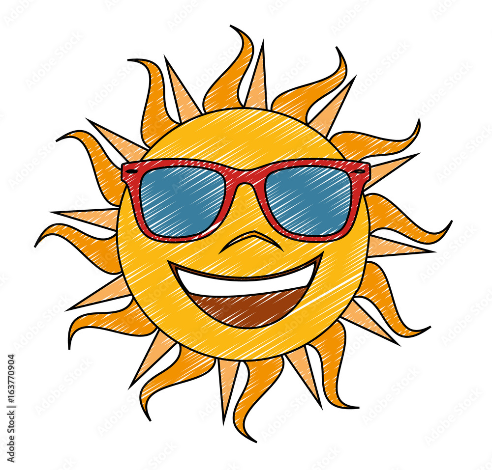 Sonne Zeichnung Vektor Stock-Vektorgrafik | Adobe Stock