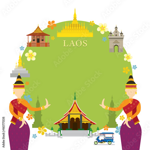 Laos Landmarks, Traditional Dance, Frame