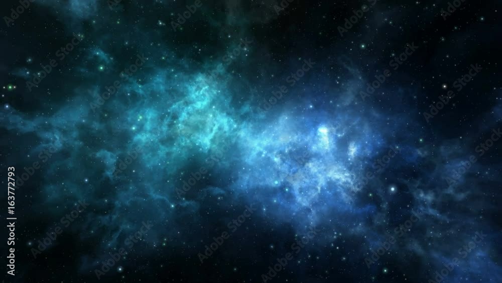 Loopabel flight through deep space nebula