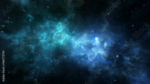 Loopabel flight through deep space nebula