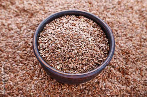 Flax seeds in a plate