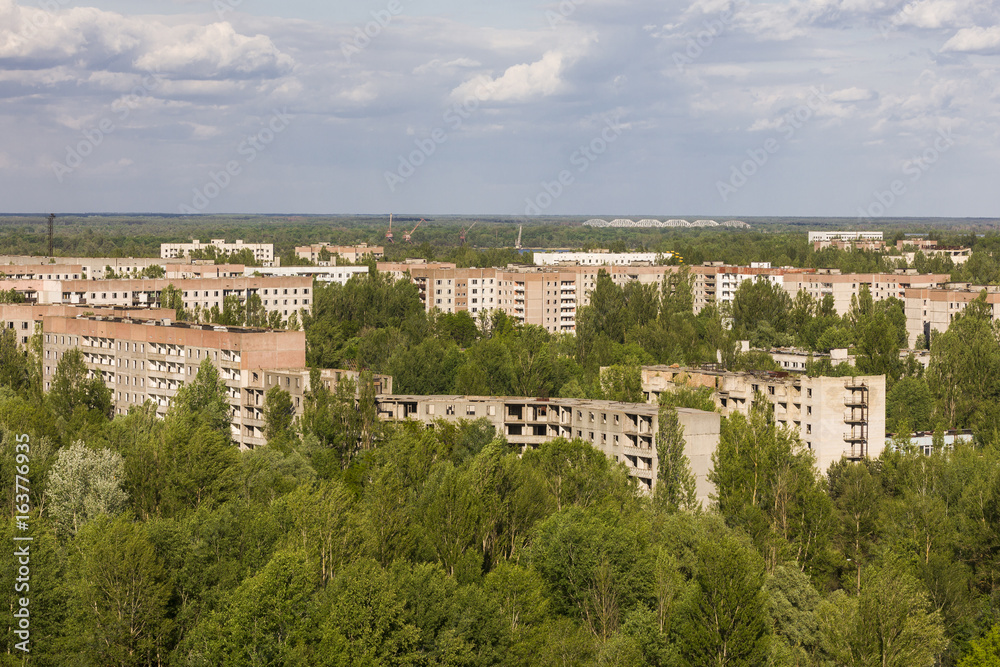 View over abandoned city Pripyat (Chernobyl Exclusion Zone)